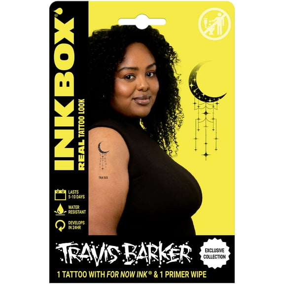 Inkbox Temporary Tattoos, Starry Moon, 1 Pack