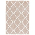 thumbnail image 2 of SAFAVIEH Tahoe Gerald Quatrefoil Shag Runner, 2' x 9', Beige/White, 2 of 10
