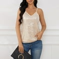 thumbnail image 2 of Yesfashion Womens Sequin Tank Tops Casual Fashion V Neck Strappy Sequin Sparkle Shimmer Sleeveless Camisole, 2 of 5