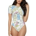 thumbnail image 2 of Picia Cartoon Bunny Womens One Piece Swimsuits Modest Tummy Control Bathing Suits Lace Up Slimming Swim Suit-Large, 2 of 9