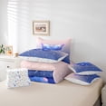 thumbnail image 5 of Homewish Cartoon Blue Butterfly Bedding Comforter Set 7pcs, Dreamy Stars Galaxy Moon King Bedding Sets, Kawaii Animal Reversible Bed Sheets, Breathable Home Decor, 5 of 7