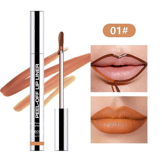 Peel off Lip Stain, Peel off Lip Liner Stain, Transfer-proof Waterproof Cosmetics Tint Lip Liner for Women Girls