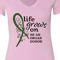 thumbnail image 4 of Inktastic Life Grows on Be an Organ Donor Women's V-Neck T-Shirt, 4 of 5
