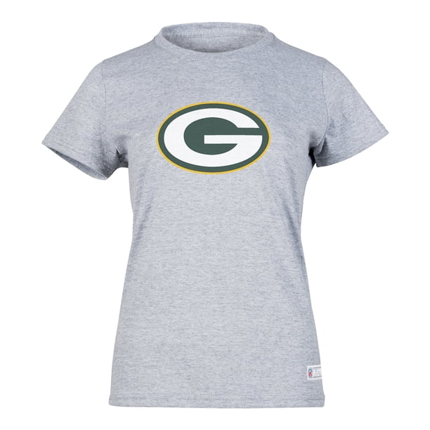NFL Playera Aficionado Básica Green Bay Packers Gris para Mujer, Talla Extra Grande