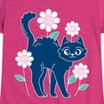 thumbnail image 3 of Instant Message - Cat And Flowers - Toddler And Youth Girls Short Sleeve Graphic T-Shirt, 3 of 6