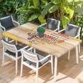 thumbnail image 2 of Love Peace Text Table Cloths for 5 Foot Rectangle Tables, Farmhouse Inspirational Quotes Wooden Patio Waterproof Elastic Fitted Tablecloths, Washable Rectangular Table Cover for Camping, 2 of 8