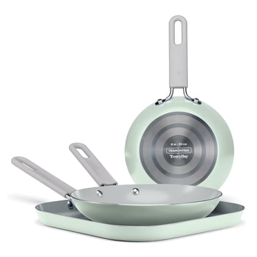 Tramontina EveryDay 3 Pk Ceramic Fry Pan/Griddle Set Green