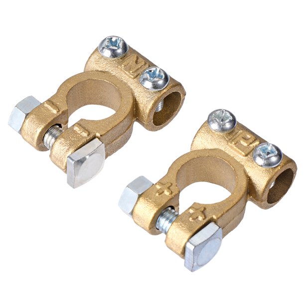 Battery Terminal Positive Negative Clamp Set 19mm 17mm Brass 1 Pair