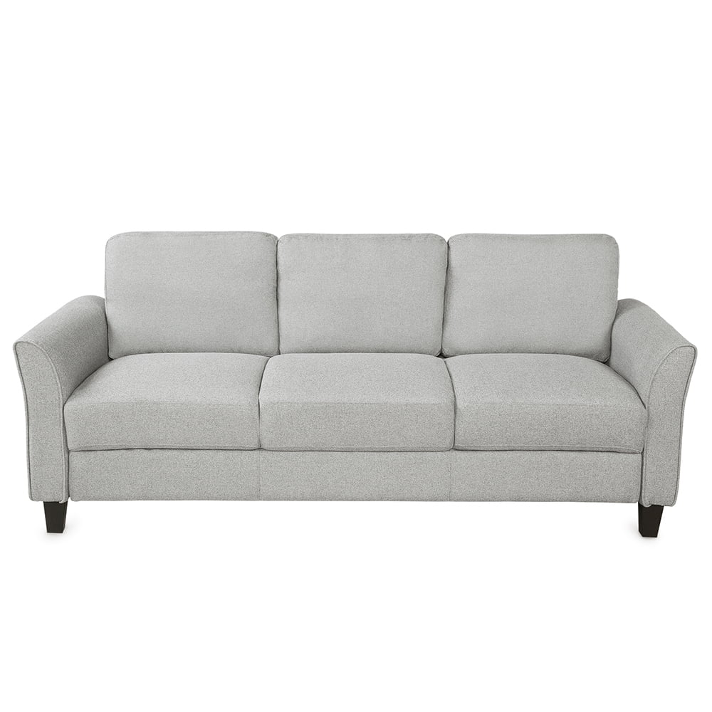 Kadyn Modern 3-Seat Apartment Sofas Couch, Upholstered Sofa with Wood Legs, Futon Sofa for Living Room, Light Gray