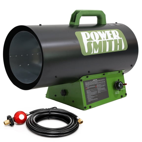 PowerSmith 130,000 BTU Forced Air Propane Heater, 10 ft. Hose Included