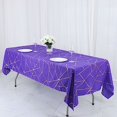 thumbnail image 5 of BalsaCircle 60" x 102" Purple Gold Metallic Geometric Design Polyester Rectangle Tablecloth, 5 of 8