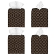thumbnail image 2 of Goofa Brown Moroccan Trellis Tissue Box Cover PVC Leather Tissue Holder Square Facial Tissue Case Facial Paper Organizer Dispenser for Bathroom, Vanity Countertop, 2 of 8