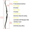 thumbnail image 5 of SHARROW 62" Archery Recurve Bow 25-60lb Bamboo F Interface Adults Outdoor Hunting Target, 5 of 12
