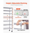 thumbnail image 4 of VEVOR 7-Tier Rolling Bin Storage Rack, 22 Organizer Bins, Bin Rack Storage Steel Wire Shelving System with Wheels, Mobile Tool Organizer for Garage, Warehouse, Office, Restaurant, Classroom, Kitchen, 4 of 9
