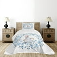 thumbnail image 4 of Ambesonne Country Quilted Bedspread Set 2 Pcs, Rabbit Portrait, Twin Size, Blue Grey White, 4 of 5