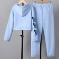thumbnail image 3 of WOYY Big Girls Outfits Butterfly Print Long Sleeve Hoodie Sweatpants Suit, Sizes 10-11, 3 of 6