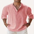 thumbnail image 1 of Men‘s Casual Linen Button Down Shirt Short Sleeve Beach Shirt, 1 of 3