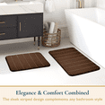 thumbnail image 2 of ComfiTime 2-Piece Memory Foam Bathroom Rug Set, Non-Slip Bath Mats for Bathroom Floor, Soft & Ultra Absorbent Shower Rug, Quick Dry Machine-Washable Bathmats, 17 x 24 & 20 x 32, Brown, 2 of 9
