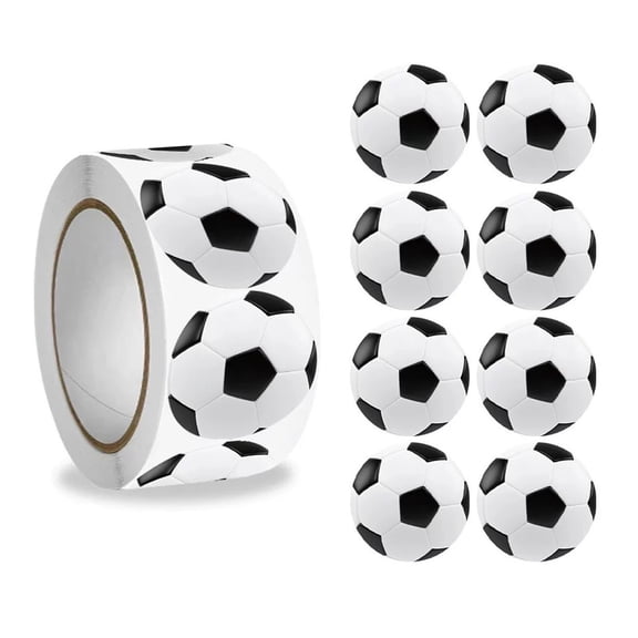 500 Pcs Soccer Sports Ball Stickers, 1 In Adhesive Label Roll for Scrapbooking Gift Wrap Crafts Party Decor