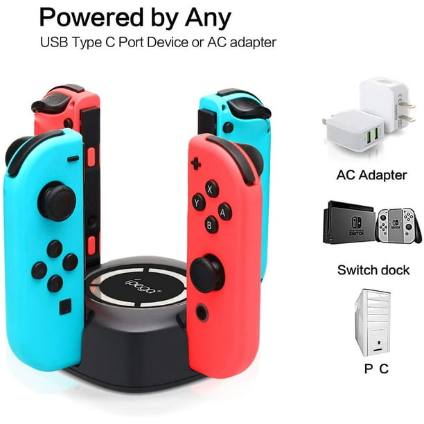 Chargeur de manette pour Nintendo Switch, chargeur pour 4 manettes