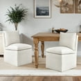 thumbnail image 2 of Duhome Upholstered Armless Dining Chair with Linen Fabric, Down Cushion & 4 Casters, 2 of 7