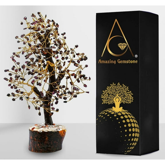 Garnet Crystal Tree - Healing Crystal Bonsai Tree Room Decor Office Desk Decor