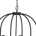 thumbnail image 3 of 19 Inch 6 Light Chandelier, Iron Birdcage, Classic Vintage, Black, Saltoro Sherpi, 3 of 5