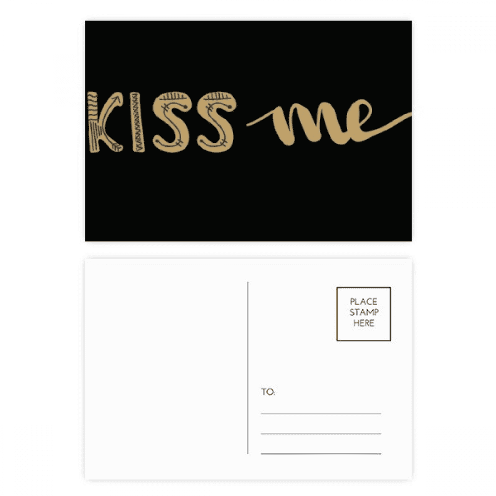kiss me quote handwrite postcard set birthday mailing thanks greeting card