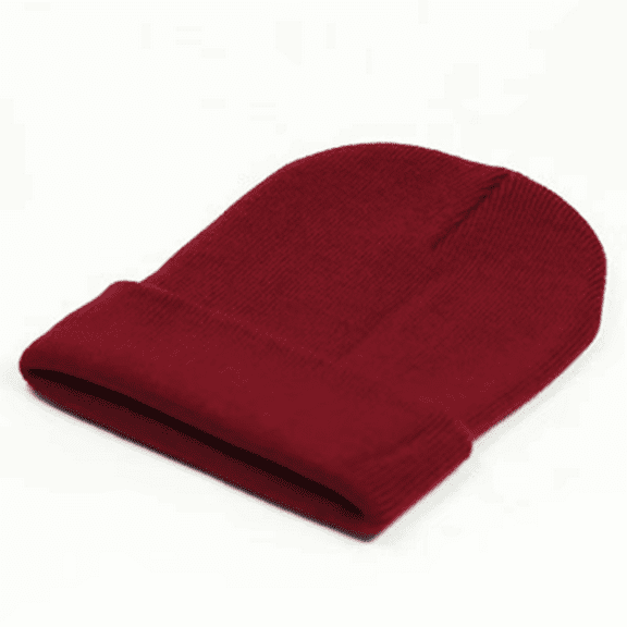 Knit Stretch Beanie Hat, Unisex Cotton Skull Cap, Wine
