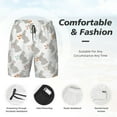 thumbnail image 3 of Naloa Gray Rabbit Print Men Swim Trunks with Compression Liner ,Board Shorts,Men's Swim Shorts with Drawstring and Elastic Waistband-3X-Large, 3 of 6