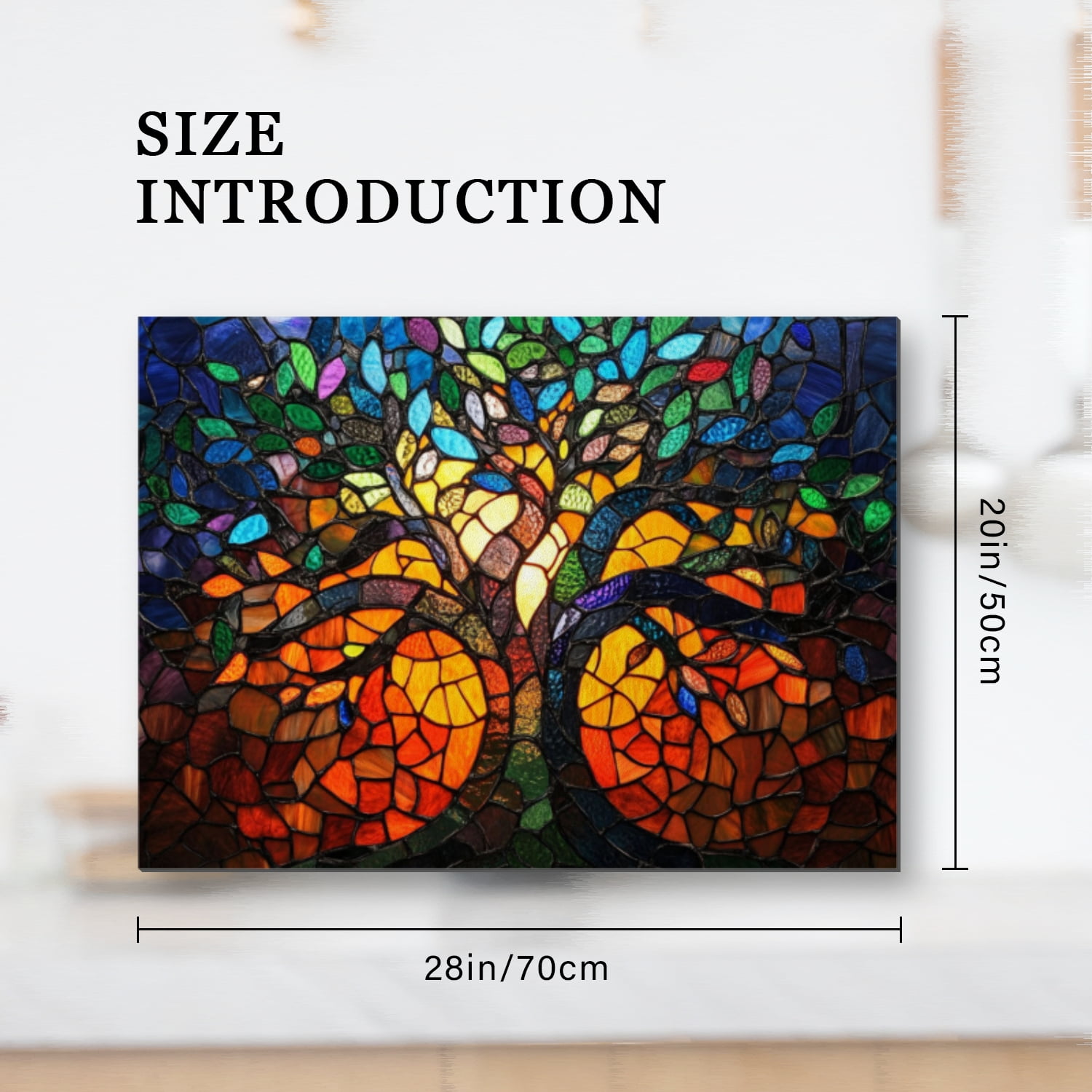 Stove Cover For Gas Stove, Retro Tree of Life Colorful Heat Resistant Glass Induction Cooktop Protector, Foldable Multifunctional Protector Mat for Kitchen RV (28×20 Inch)