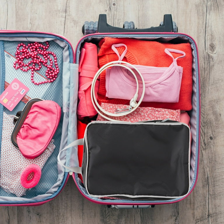 4 Pcs Packing Cubes for Diaper Bag Compression Storage Travel Cosmetic Bags Polyester