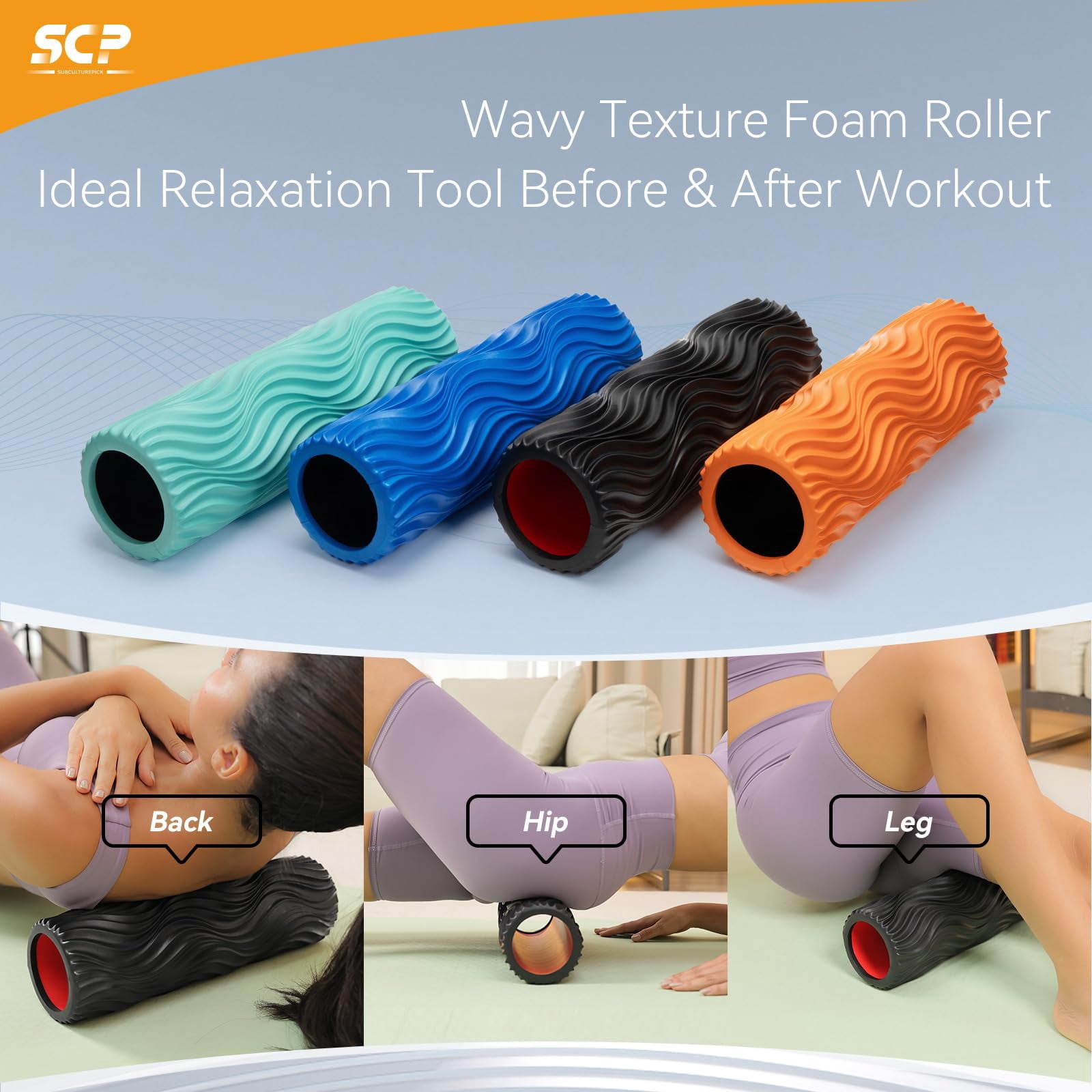 Foam Roller High-density Exercise  Deep Tissue Massage Stretching Improves Mobility Fitness For Pilates Yoga Ideal Athletes Beginners &