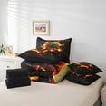 thumbnail image 4 of 7 Pcs Skull Comforter Set,Mystic Gothic Skeleton Red Flame Bedding Set,Natural Disaster Volcano Eruption Lava 3D Print Bed Set(Comforter+Fitted+Flat Sheet+Pillowcases+Pillow Covers),Queen, 4 of 5