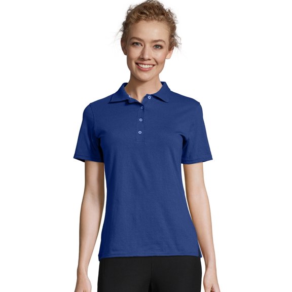Hanes X-Temp Women's Performance Polo Shirt Deep Royal S