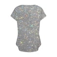 thumbnail image 5 of Viikei Summer Tops for Women 2025 Stylish Printed Plus Size Short Sleeves Basic Tee for Women Women's V-Neck Fashion Casual Short-Sleeved Spring And Summer Top, 5 of 5