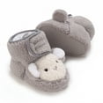 thumbnail image 5 of Eltusu Baby Girls Cotton Boots, Warm No Slip Soft Soft Bottom Winter Boots Gray Size 0-6 Months, 5 of 8