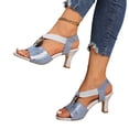 thumbnail image 3 of Domuza Orthopedic Casual Sandals for Women Arch Support Flat Wedge Sandals Breathable Non Slip Slip on Sneakers Comfort 2026 Orthopedic Shoes Blue 9（EU-42）, 3 of 7