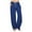 Blue, variant on Annhoo Womens Pants Casual High Waisted Drawstring Textured Straight Leg Trousers Plus Size Loose Lounge Pants