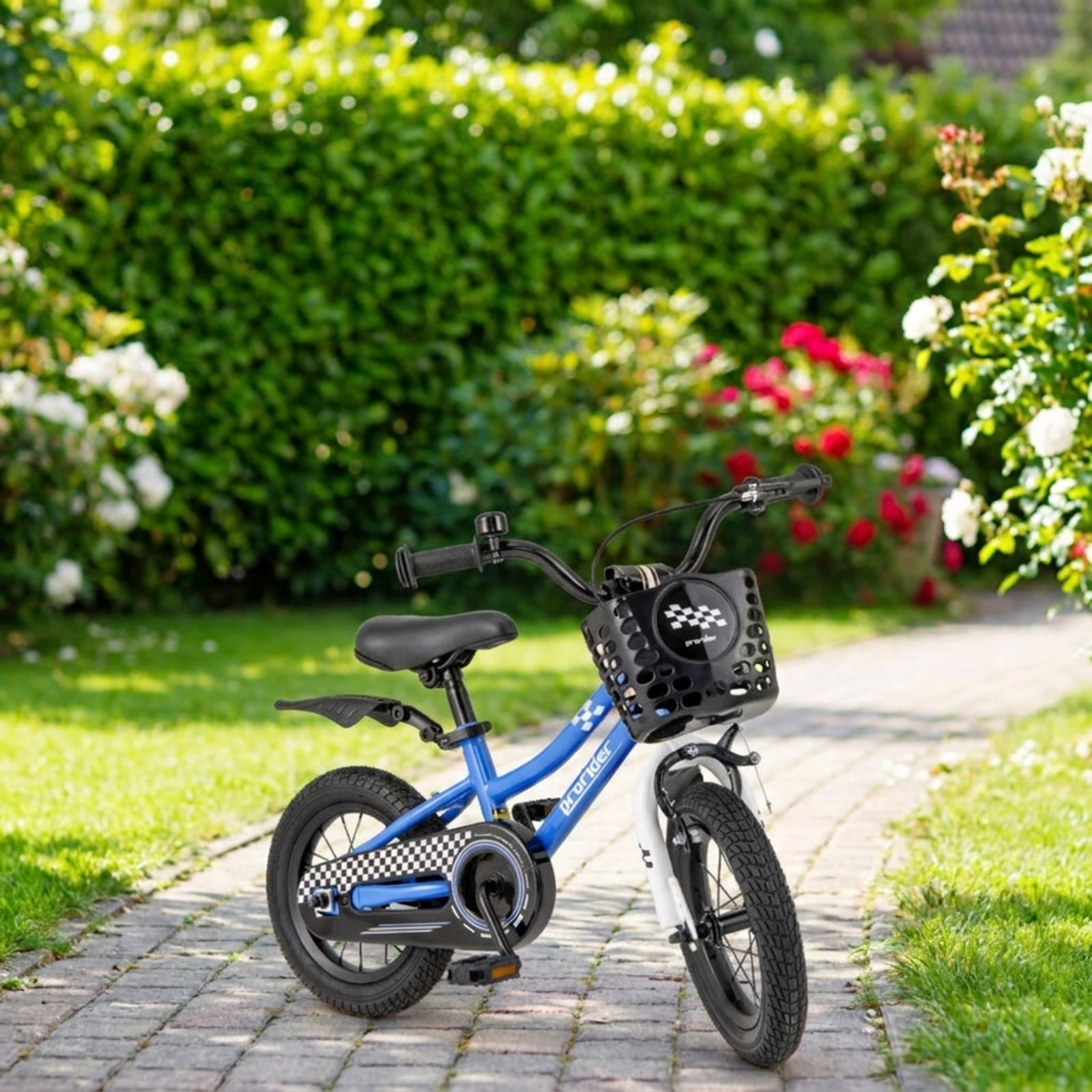 Redsmile Kids Bike 12 Inch with Training Wheels for Toddlers Boys Girls Ages 3-4 Years Old, Kids Bicycle with Adjustable Seat and Carbon Steel Frame, 12" Beginner Bike, Rider Height 31.5"-41.3", Red