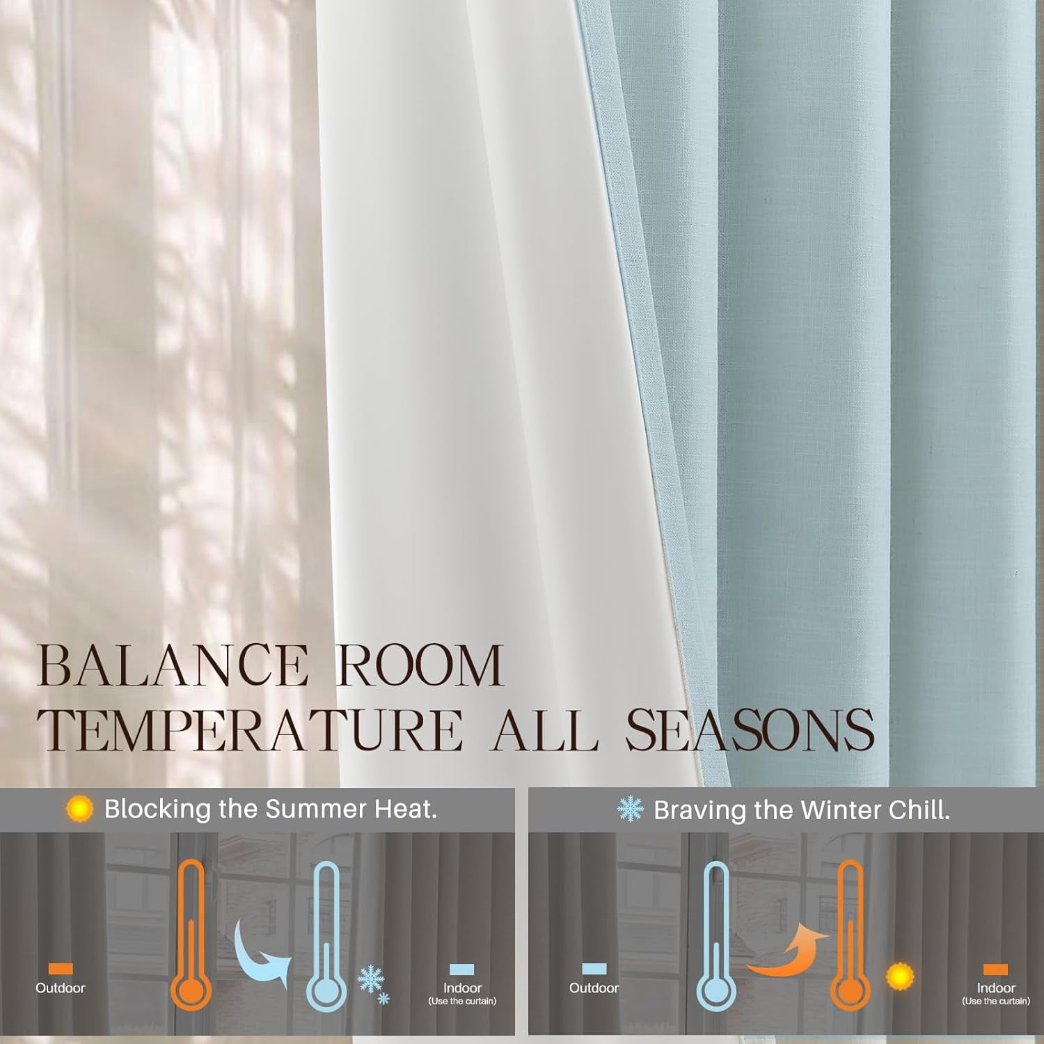 Nalqet Linen Pinch Pleated Full Blackout Curtains for Bedroom - 2 Pages Black Out Blue Curtains 90 Inch Long 2 Panel for Living Room Darkening Thermal Window Curtain Drapes with 16pc Hooks