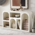 thumbnail image 2 of SAFAVIEH Nefeli Scandinavian 6 Cubby Wood Console Table, Ivory, 2 of 10