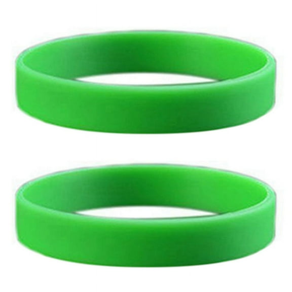 2X Fashion Silicone Rubber Elasticity Wristband Wrist Band Cuff Bracelet Bangle Green