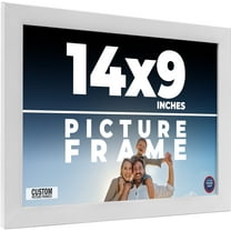14x9 Frame White Solid Wood Picture Frame Includes UV Acrylic Shatter Guard Front, Acid Free Foam