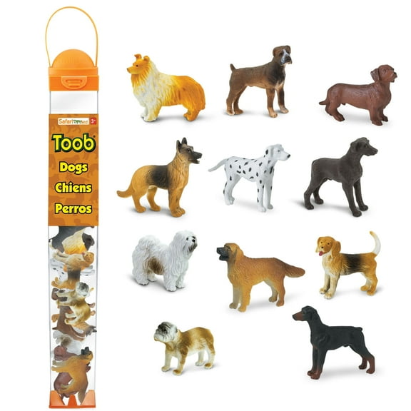 Safari Ltd. Dogs Toob - 11 Figurines Including Dachshund, Dalmatian, Golden Retriever, German Shepherd & More - Educational Toy Set for Boys, Girls & Kids Ages 3