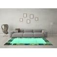 thumbnail image 3 of Ahgly Company Indoor Square Solid Turquoise Blue Modern Area Rugs, 8' Square, 3 of 4