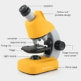 thumbnail image 3 of Yellow Portable Kids Microscope Science Kit With 1200X Magnification Hd Optical Lens Includes 12 Experiment Tools For Stem Learning Educational Science Toy For Ages 5+ 22.5X11.5X29Cm, 3 of 4