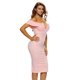 thumbnail image 2 of ABPHQTO Vestido midi de mujer rosa con hombros descubiertos, 2 of 5