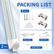 CNSUNWAY T8 2ft LED Shop Light Connectable, 28W 6000K 4200LM, D Shape 2 Pack