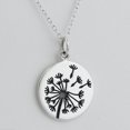 thumbnail image 4 of Sterling Silver Etched Dandelion Pendant Necklace, 18" Chain Wish, 4 of 4